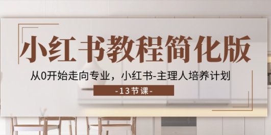 小红书教程简化版,从0开始走向专业,小红书-主理人培养计划 (13节)