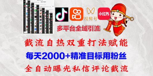 快手,抖音,小红书,视频号多平台全自动引流获客系统 精准全域引流,…