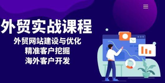 外贸实战课程:外贸网站建设与优化,精准客户挖掘,海外客户开发