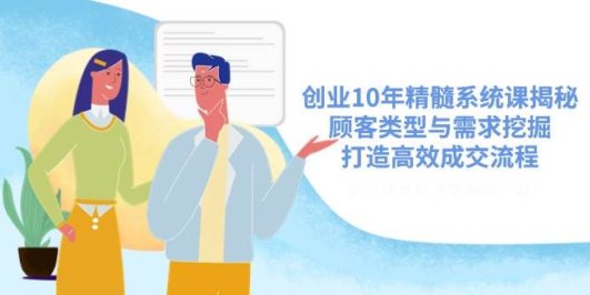 创业10年精髓系统课揭秘,顾客类型与需求挖掘,打造高效成交流程
