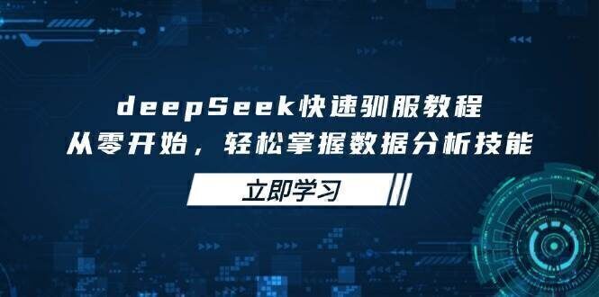 deepSeek快速驯服教程，从零开始，轻松掌握数据分析技能