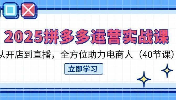 2025拼多多运营实战课，从开店到直播，全方位助力电商人（40节课）