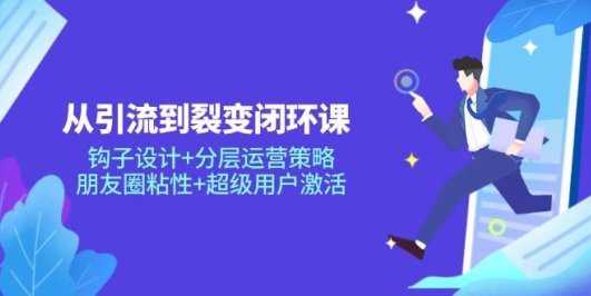 从引流到裂变闭环课:钩子设计+分层运营策略,朋友圈粘性+超级用户激活