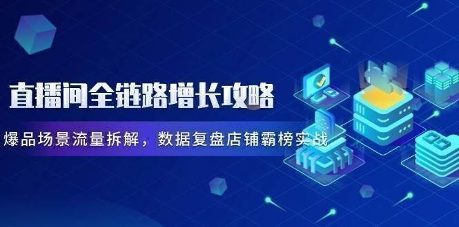 直播间全链路增长攻略，爆品场景流量拆解，数据复盘店铺霸榜实战