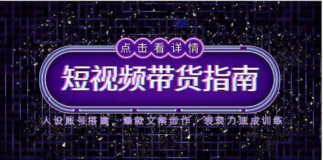 2025短视频带货指南，人设账号搭建，爆款文案创作，表现力速成训练