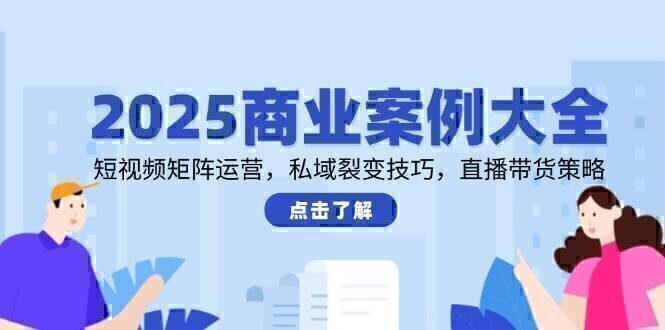 2025商业案例大全，短视频矩阵运营，私域裂变技巧，直播带货策略