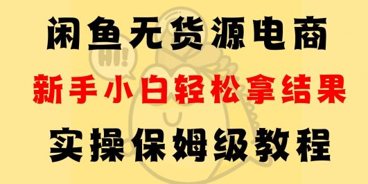 闲鱼无货源电商，新手小白轻松拿结果，实操保姆级教程