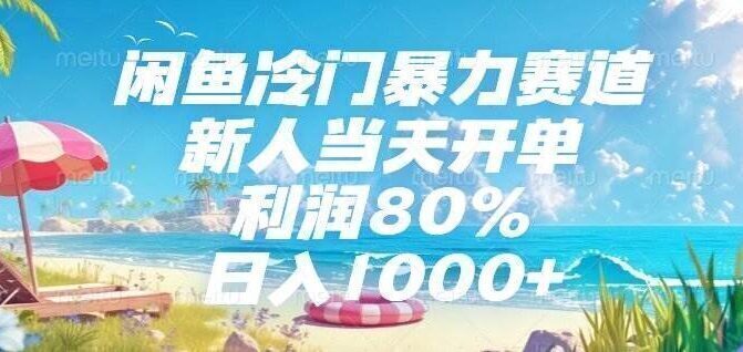 闲鱼冷门暴力赛道,新人当天开单,利润80%,日入1000+