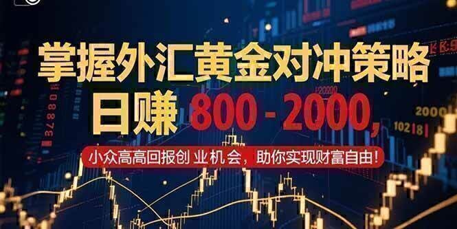 掌握外汇黄金对冲策略，日赚 800 – 2000，小众高回报创业机会，助你实…