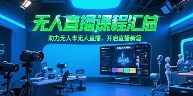 无人直播课程汇总，含非实时防风技术，助力无人半无人直播，开启直播新篇