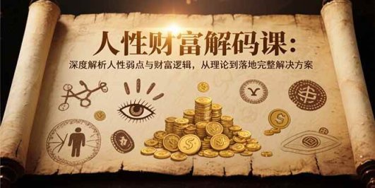 人性财富解码课6.0：深度解析人性弱点与财富逻辑，理论到落地完整解决方案