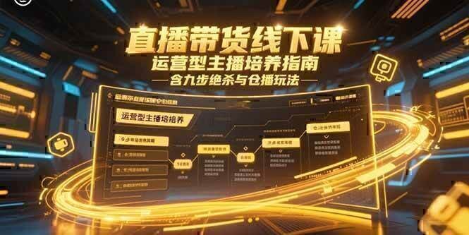 直播带货线下课，运营型主播培养指南，含九步绝杀与仓播玩法