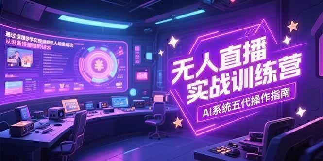 无人直播实操训练营，从设备搭建到话术，AI系统五代操作指南(7月更新)
