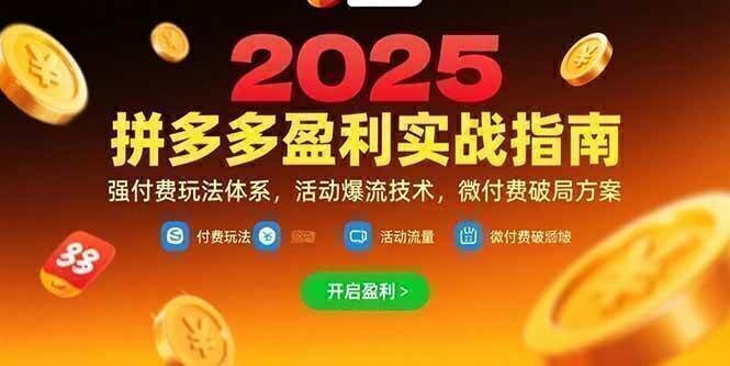 拼多多盈利实战指南，强付费玩法，活动爆流技术，微付费破局方案(更新7月)