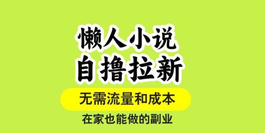 懒人小说自撸拉新,无需流量,一个账号一条作品就可以打爆收益,在家也…