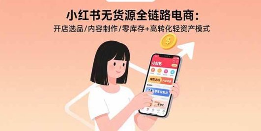 小红书无货源全链路电商：开店选品/内容制作/零库存+高转化轻资产模式
