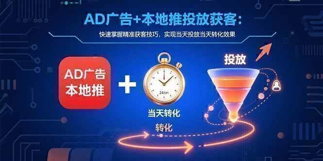 AD广告+本地推投放获客：快速掌握精准获客技巧，实现当天投放当天转化效果