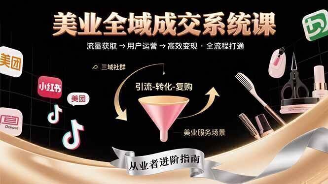 美业全域成交系统课程：帮助美业从业者打通从流量获取到高效变现全流程