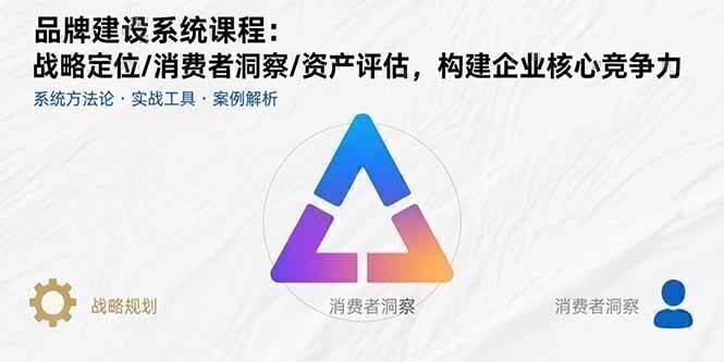 品牌建设系统课程:战略定位/消费者洞察/资产评估,构建企业核心竞争力