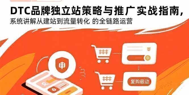 DTC品牌独立站策略与推广实战指南，系统讲解从建站到流量转化的全链路运营
