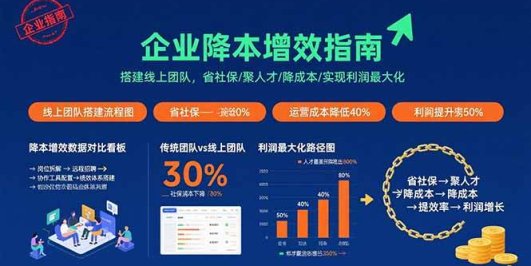 企业降本增效指南：搭建线上团队，省社保/聚人才/降成本/实现利润最大化