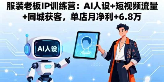 服装老板IP训练营：AI人设+短视频流量+同城获客，单店月净利+6.8万