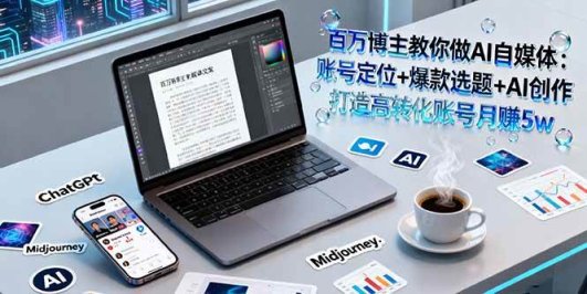 百万博主教你做AI自媒体：账号定位+爆款选题+AI创作 打造高转化账号月赚5w