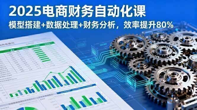 2025电商财务自动化课,模型搭建+数据处理+财务分析,效率提升80%