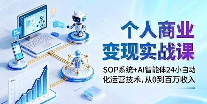 个人商业变现实战课：SOP系统+AI智能体24小自动化运营技术，从0到百万收入