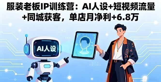 服装老板IP训练营：AI人设+短视频流量+同城获客，单店月净利+6.8万