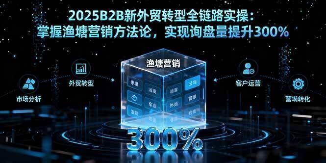 2025B2B新外贸转型全链路实操：掌握渔塘营销方法论，实现询盘量提升300%