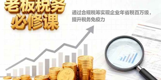 老板税务必修课，通过合规税筹实现企业年省税百万级，提升税务免疫力