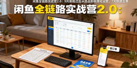 闲鱼全链路实战营2.0：9月新规过后从选品到标准化运营，7天快速出单