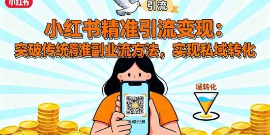 小红书精准引流变现：突破传统副业思维，掌握精准引流方法，实现私域转化