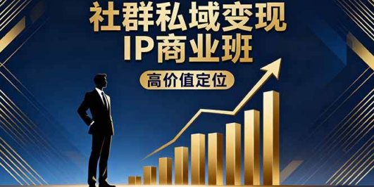 社群私域变现IP商业班，高价值定位,精准引流,私聊成交，实践年盈利破百万