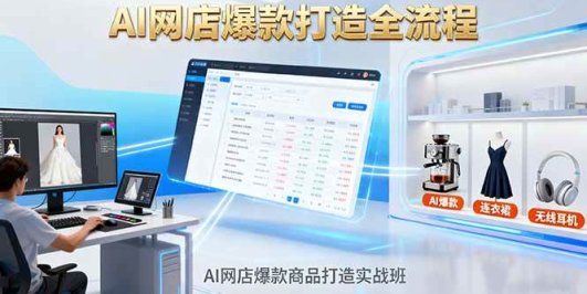 AI网店爆款商品打造实战班：AI技术实现商品图智能处理，快速搭建AI网店