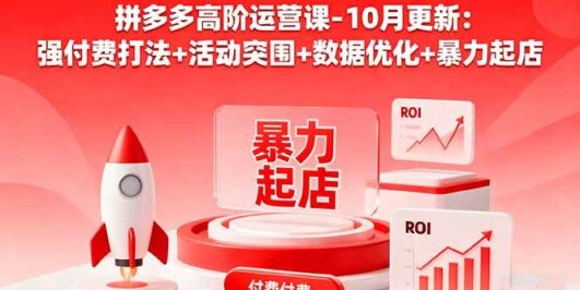 拼多多高阶运营课-10月更新：强付费打法+活动突围+数据优化+暴力起店