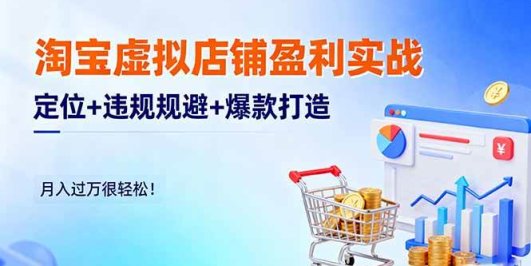 淘宝虚拟店铺盈利实战：定位+违规规避+爆款打造，月入过万很轻松！