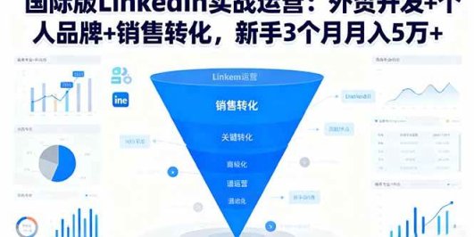 国际版LinkedIn实战运营：外贸开发+个人品牌+销售转化，新手3个月月入5万+