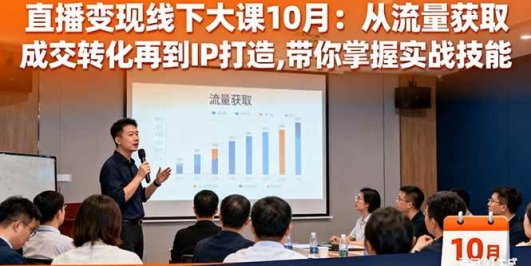 直播变现线下大课10月：从流量获取到成交转化再到IP打造,带你掌握实战技能