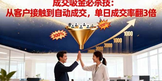 吸金成交营销必杀技：从客户接触到自动成交，单日成交率翻3倍