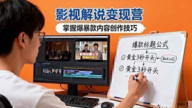 影视解说变现营：通过30+实战案例爆款内容创作技巧，掌握影视解说盈利密码