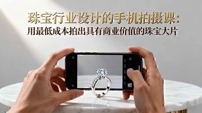珠宝行业设计的手机拍摄课:用最低成本拍出具有商业价值的珠宝大片!