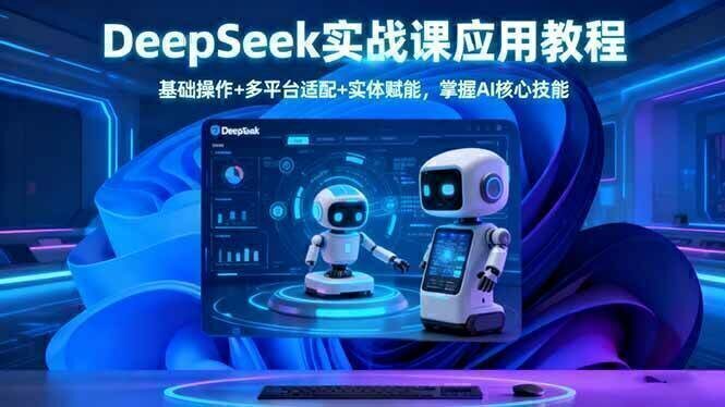 DeepSeek实战课应用教程、基础操作+多平台适配+实体赋能，掌握AI核心技能
