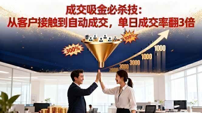吸金成交营销必杀技:从客户接触到自动成交,单日成交率翻3倍