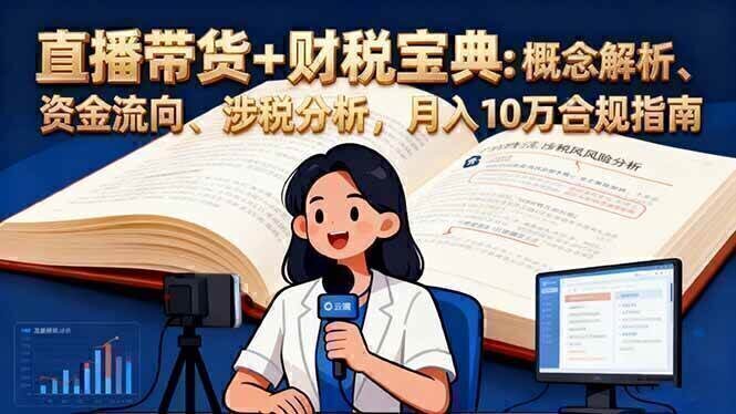 直播带货+财税宝典：概念解析、资金流向、涉税分析，月入10万合规指南