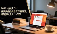 2025 必做风口:拼多多虚拟类目工作室玩法,矩阵复制月入 1-5W
