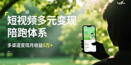 短视频多元变现陪跑体系,带货运营+种草计划+广告分成,多渠道变现月收益5万+