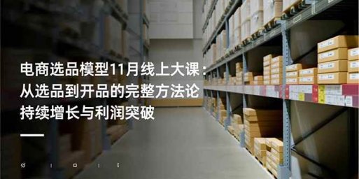电商选品模型11月线上大课:从选品到开品的完整方法论 持续增长与利润突破
