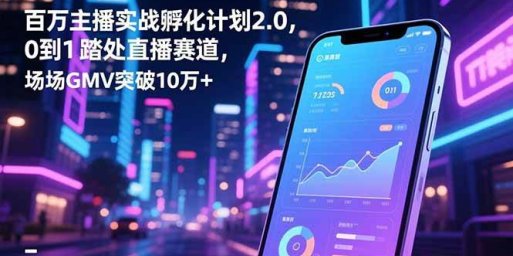 百万主播实战孵化计划2.0,0到1踏入直播赛道,场均GMV突破10万+